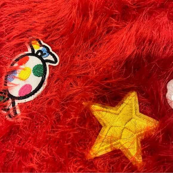 Soft Plush Fuzzy Christmas Sweater Vintage Inspired Sequins Santa Star Holiday - Picture 4 of 17